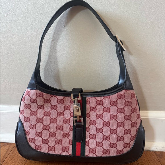Gucci Handbags - Vintage Gucci Jackie Pink and Black Shoulder Bag